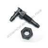 (4) 1/8" Hose Barb Bulkhead Elbow 90Â°, 1/4-28 UNF Thread Adapter w/ Hex Nut