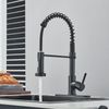 Kitchen Sink Faucet Pull Down Sprayer Spring Single Handle Mixer Tap Matte Black