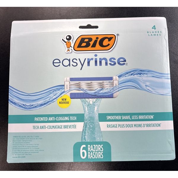 BIC Easy Rinse Razors 6 Pack  (4 Blades)