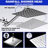 High Pressure Adjustable 8” Rain Square Shower Head with Handheld Spray Combo