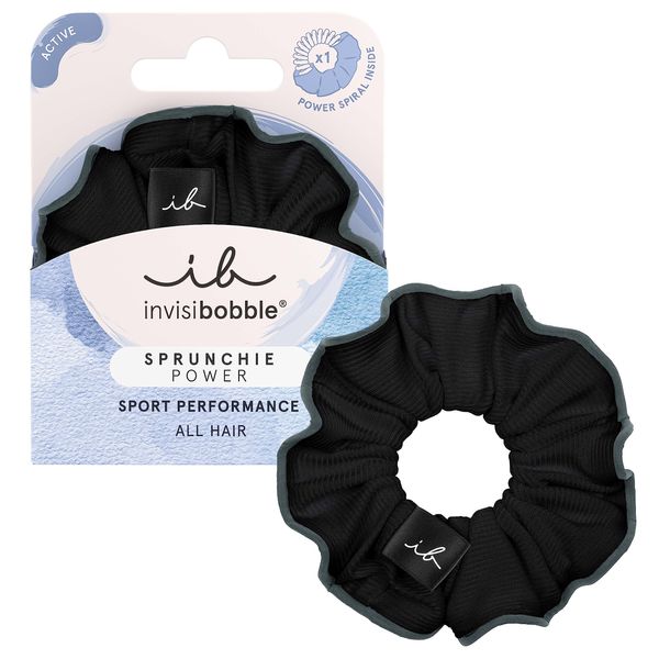 invisibobble Haargummi Schwarz Scrunchie Power Black Panther, Haargummis starker Halt für den Sport, Scrunchies Grau Schwarz, designed im Herzen Münchens
