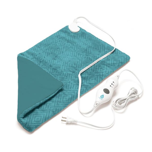 Extra Extra Large Electric Heating Pad - Teal Pattern