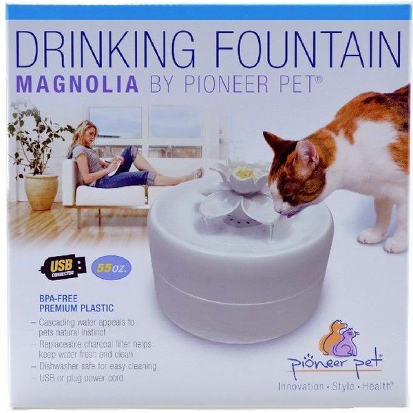 Pioneer Pet Magnolia Shape Cat Dog Water Fountain 55 oz