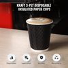 We Can Source It Ltd - 8oz Black Ripple Paper Coffee Cup - Plastic Free, Compostable and Biodegradable Cups - 500pc