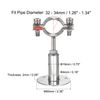 sourcing map Wall Mount Ceiling Mount Pipe Support, 304 Stainless Steel Adjustable Pipe Bracket Clamp for 32-34mm Pipe