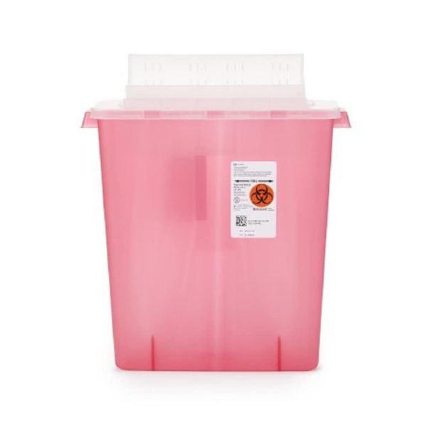 Kendall Sharps Container 3 Gallon in Room Red with Clear Top - Model 85221r