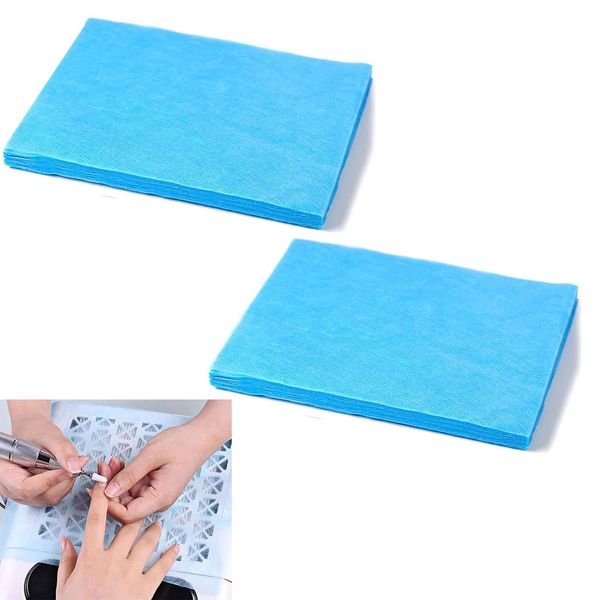 Wbgraceful 200 Pcs Nail Dust Collector Filter Papers - Breathable, Multifunctional, Non-Woven - Self-Resizing, Blue - Vacuum Cleaner Accessory for Nail Duster Collection