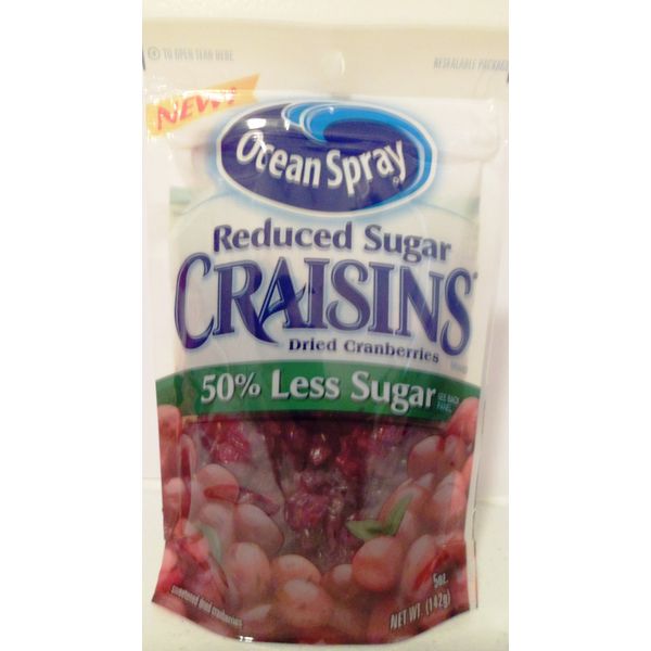 Ocean Spray Reduced Sugar Craisins Dried Cranberries 5 Oz.(Pack of 6)