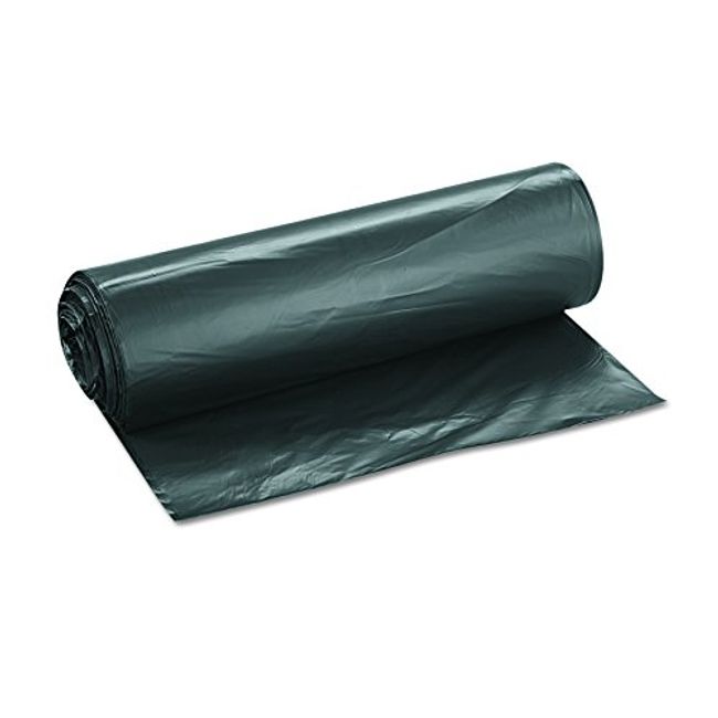 Inteplast Group S434822K 48 inch Length x 43 inch Width x 22 Mic Thickness, Black Color, HDPE Commercial Coreless Institutional Trash Can Liner (Case