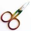 Nail Scissors Professional Cuticle Scissors Extra Strong Curved Manicure Scissors Clippers Eyebrow Grooming Cuticle Beard Trimming Hair Cutting (4" Gold Green)
