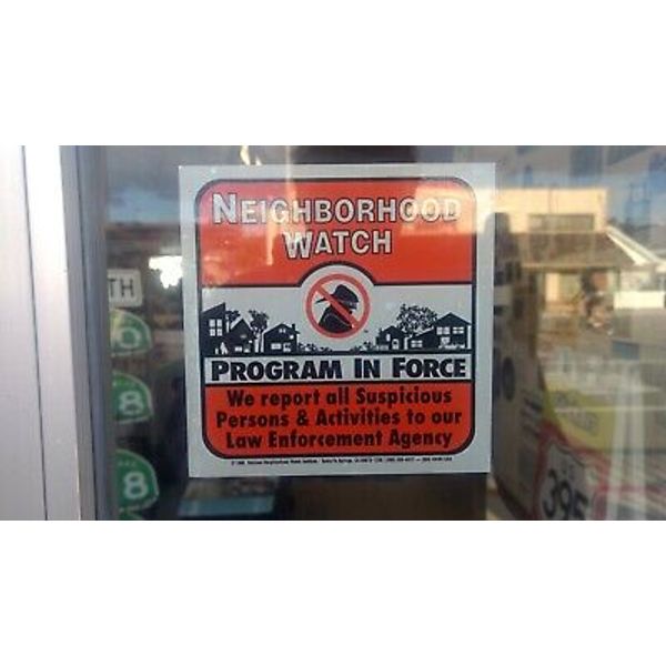 Neighborhood Watch home security window sticker decal