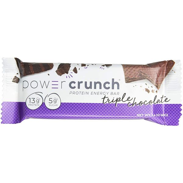 Power Crunch Whey Protein Bars, High Protein Snacks with Delicious Taste, Triple Chocolate, 1.4 Ounce (12 Count)