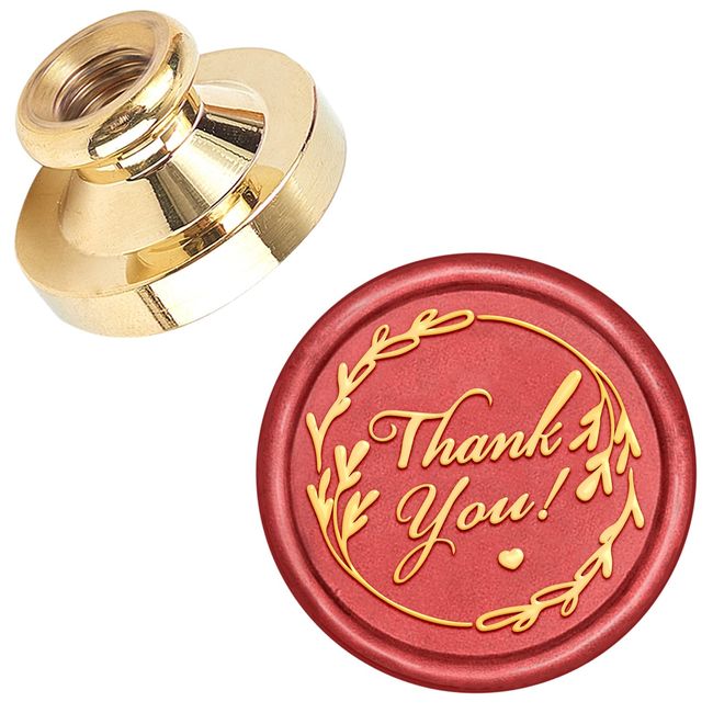 CRASPIRE Sealing Stamp Head Only Word Thank You Wax Seal Stamp Replacement Brass Copper Head Retro Western Wedding Confessions Invitation Birthday Envelope Decoration DIY Craft Supplies