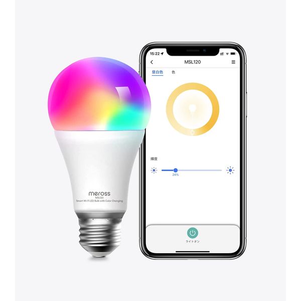 Meross MSL120JP-VC WiFi Smart LED Light Bulb, E26, 800lm, 60W Equivalent, Light White, Dimmable Color, RGBCW, 16 Million Colors, Sunrise/Sunset Settings, No Hub Bridge Required, Compatible with Alexa/Google Home