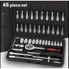 1/4" Ratchet Wrench Combination Socket Tool Set Kit Auto Car Repair Tool 46PCS