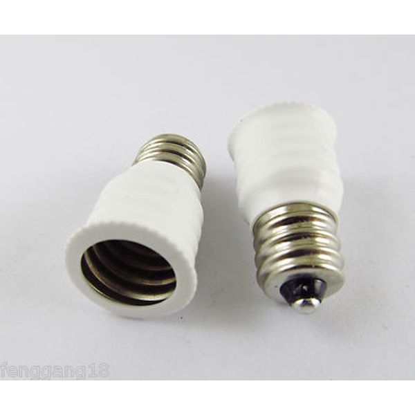 10 White US E12 To E14 Candelabra Base Socket LED Light Bulb Lamp Adapter Holder