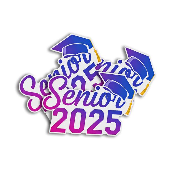 Senior 2025 Graduation High School and College Seniors Meme Quote Decal Sticker for Tumbler, Mug, Laptop, Phones, Helmets, Hardhats, Car, Water Bottle