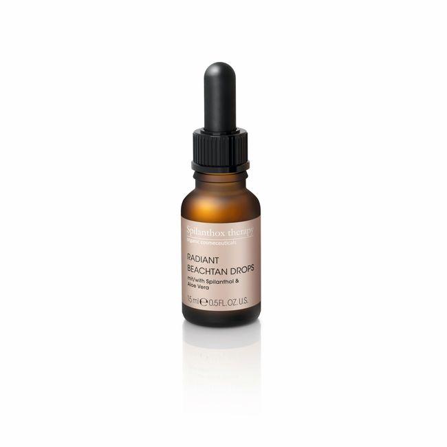 Spilanthox therapy - Radiant Beach Tan Drops - Selbstbräuner-Konzentrat zum Mischen mit Gesichtspflege - Spilanthol & Aloe Vera - natürliche Bräune - Anti-Aging - vegane Naturkosmetik - 15ml