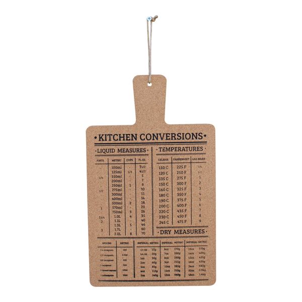 EliteKoopers Hanging Cork Board Kitchen Conversions Chart For Home Kitchen, Hotel etc.