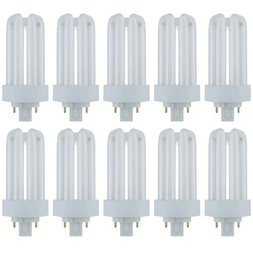 10 Pack Sunlite 18 Watt PLT 4-Pin Triple Tube, GX24Q-2 Base, Warm White