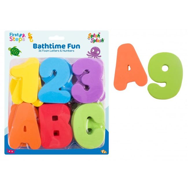 First Steps -Bath Toy Letters Numbers for Kids - 36Pcs Foam Alphabet Toddler Bath Toys - Educational Toy for kids