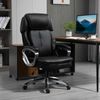 Thick Cushioned Office Chair Adjustable Computer Chair w/ PU Leather Upholstry