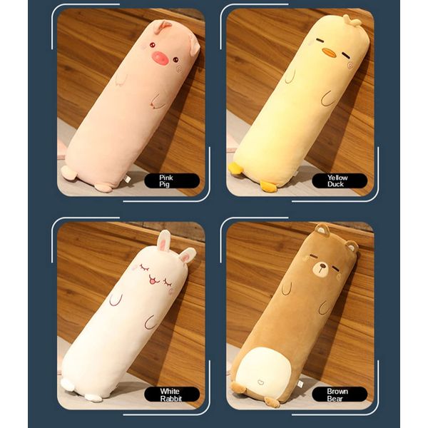 MUPI Long Plush Cute Body Pillows 27" Cuddle Stuffed Animal Shaped Bed Body Pillows Soft Long Cotton Plushies Doll Toy Gifts for Boys Girls Kids Adults (Bear, 27 Inch)