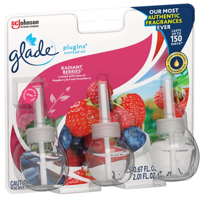 Glade PlugIns Scented Oil Air Freshener Refill, Apple Cinnamon, 3 refills, 2.01 fl oz