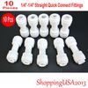 10 Pcs 1/4-1/4 Quick Connect Straight Fitting Connector Push In Ro Water Filter