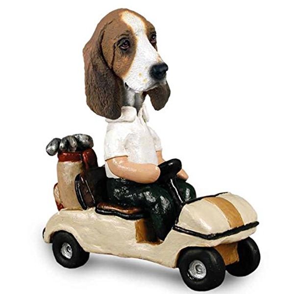 Basset Hound Golf Cart Doogie Collectable Figurine