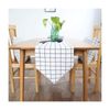 KnBoB Table Runner White, Linen Lattice Pattern for Rustic Wedding Bridal 12X71 Inch