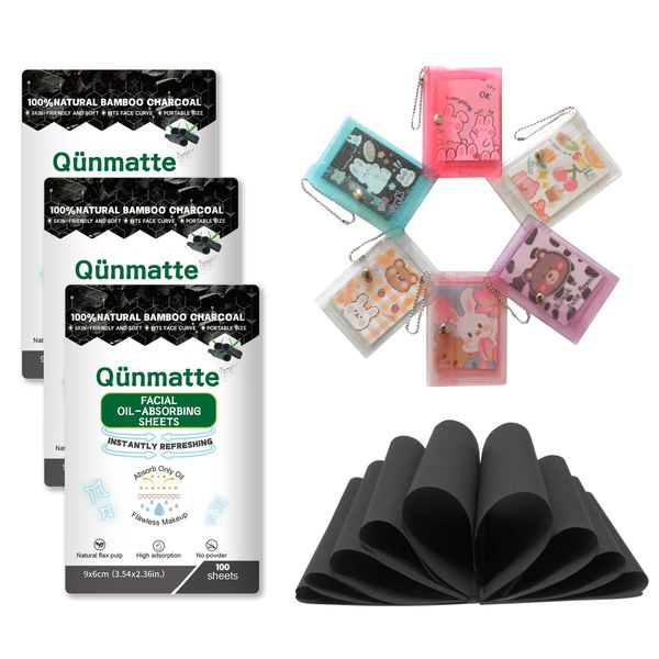 Generic Qünmatte Oil Blotting Sheets for Face,Oil Absorbing Sheets for Face, Blotting Paper for Oily Skin,Face Oil Sheets with Natural Bamboo Charcoal,Face Blotting Sheets for Oily Skin