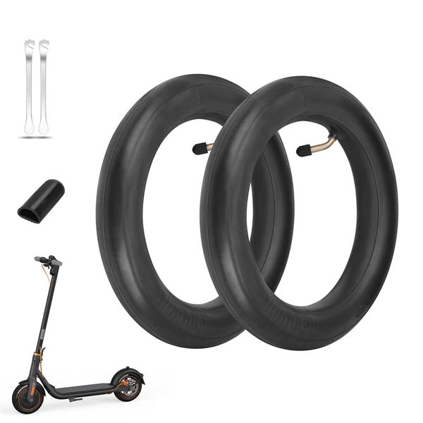 YHTSPORT 2 Pack of 10x2.50 Inner Tube Tires, 10 Inch Inner Tube Replacement Thicken Rubber Tyre, 10" Electric Scooter Inner Tube, with 2 Tire Sticks + Stand Cover