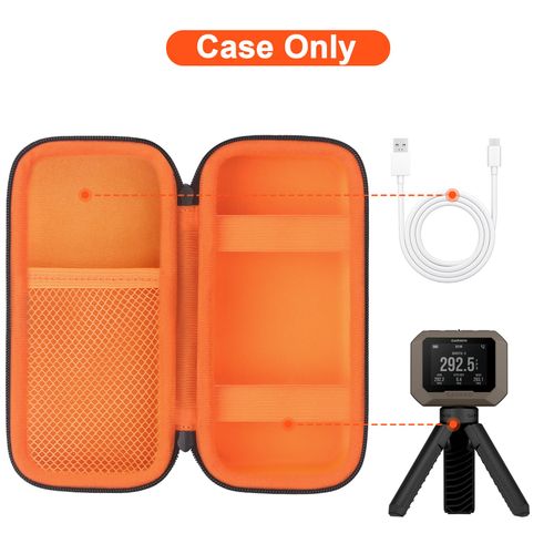Canboc Hard Case for Garmin Xero C1 Pro Compact Chronograph, Mesh Pocket fit Cable, Charger, Power Bank, Black+Orange (Case Only)