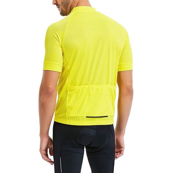 CATENA Men's Cycling Jersey Short Sleeve Shirt Running Top Moisture Wicking Workout Sports T-Shirt Yellow