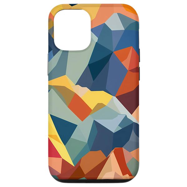 iPhone 14 Pro Cubist Mountain Design Artwork Case