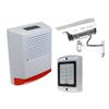 LARGE SOLAR DUMMY ALARM SIREN, SOLAR DC2 DUMMY CCTV CAMERA & DUMMY KEYPAD.