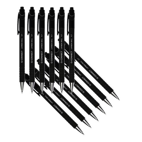 Q-Connect Lamda Ballpoint Pen Medium Black (12 Pack) KF00672