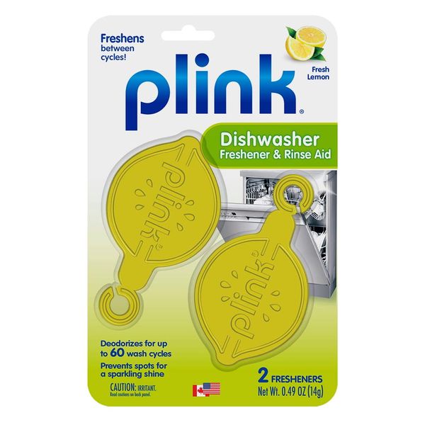 Plink PRA12T Dishwasher Freshener & Rinse Aid, 2 Fresheners, Yellow