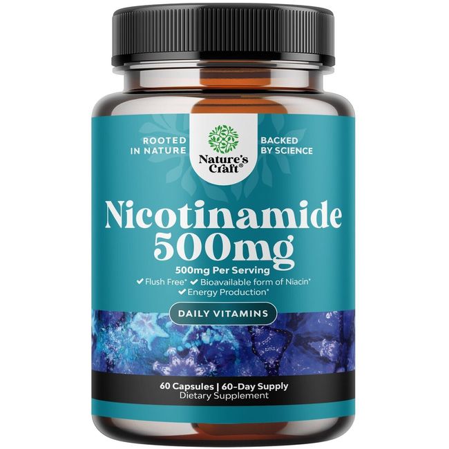 Vitamin B3 Nicotinamide Capsules - Mitochondrial Energy and Skin Supplement