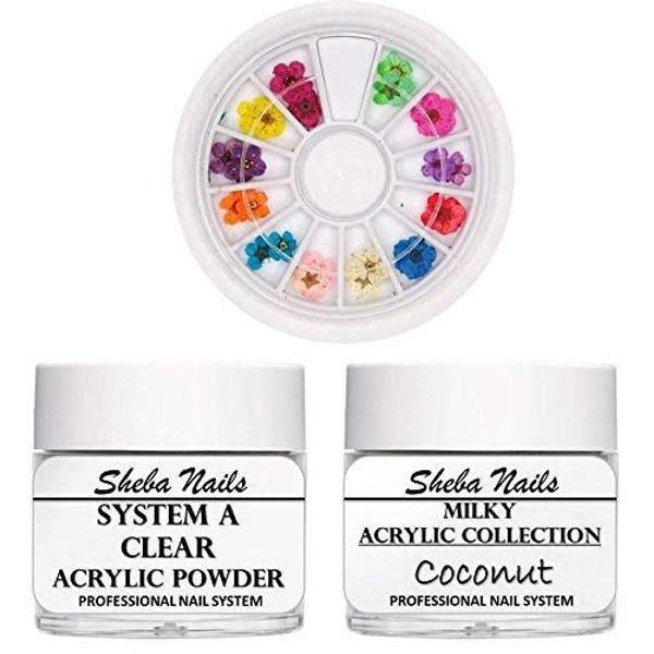 SHEBA NAILS Milk Bath Flower Acrylic Nail Art Kit