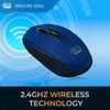iMouse S50 Wireless Mini Mouse - 24GHz RF Technology, 1200 DPI Optical Sensor, USB Interface, Compact and Portable Design with Auto Sleep Mode (Blue)