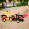Ride On Excavator Pedal Control w/ 6 Wheels Controllable Bucket, for Ages 3-6