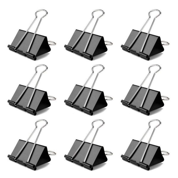 60 Pcs 25mm Mini Binder Clips, Black Metal Bulldog Clips, Small Foldback Paper Clips Clamp