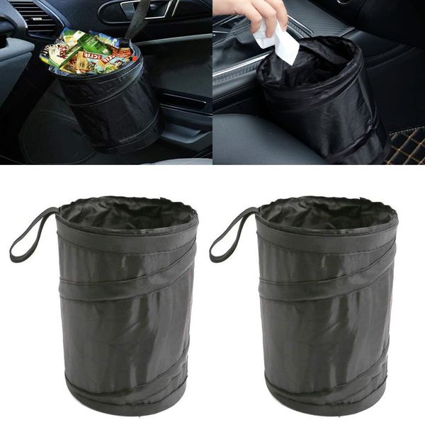 Doyime Car Trash Can, Car Storage Case, Set of 2, Car Garbage Bag, Dust Bin, Car Trash Can, Storage Box, Small Items, Convenient Goods, Foldable, Easy Installation, Storage, Organization, Space