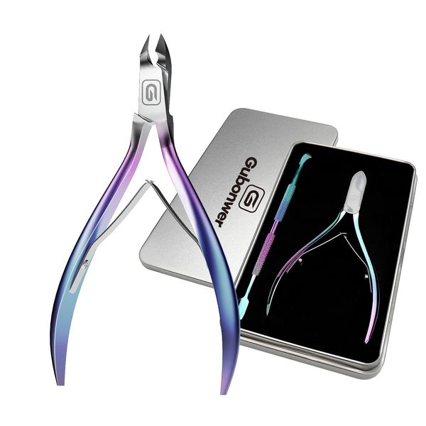 Cuticle Trimmer 3/4 Jaw Extremely Sharp Cuticle Nippers Scissors Stainless Steel Clippers Cutter Cuticle Clippers, Cuticle Pusher, Nail Cuticle Trimmer Professional Cuticle Cutter