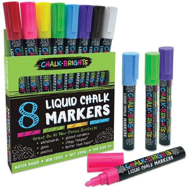 Teacher Created Resources Chalk Brights Liquid Chalk Markers, 8/Pack (TCR20884)