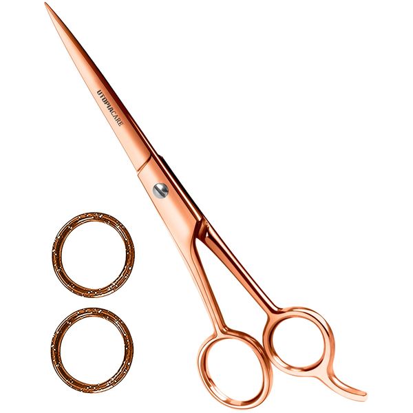 Utopia Care Hair Cutting and Hairdressing Scissors 6.5 Inch, Premium Stainless Steel shears with smooth Razor & Sharp Edge Blades, for Salons, Men & Women, Kids, Adults, & Pets - Rose Gold