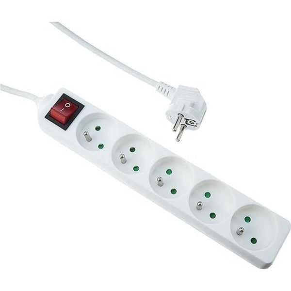 Expert Line 5 Outlet Multi-Socket Power Strip with On/Off Switch