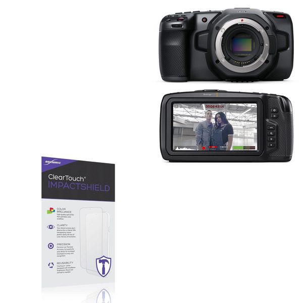 BoxWave Screen Protector Compatible with Blackmagic Pocket Cinema Camera 6K - ClearTouch ImpactShield (2-Pack), Impenetrable Screen Protector Flexible Film